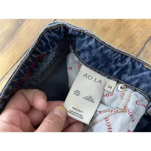 AO.LA You Look Good Skinny Ankle Jeans Studded Size 24 - Picture 7 of 10